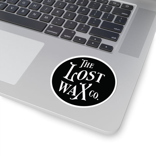 Laptop with a 'The Lost Wax Co.' sticker on the palm rest area