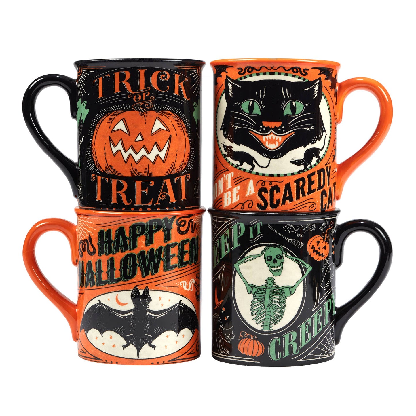 Scaredy Cat Halloween Mugs
