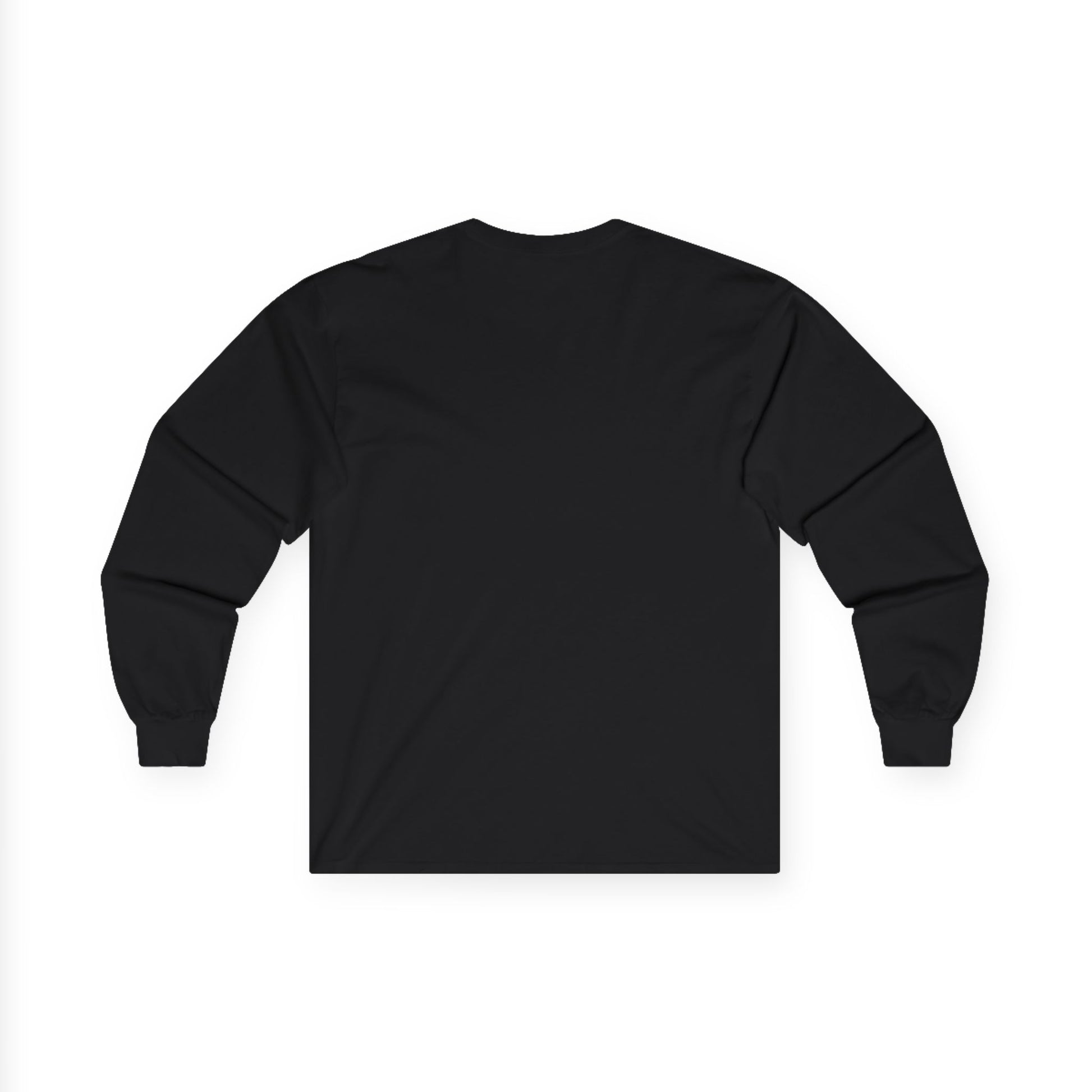 Black long-sleeve shirt on a white background