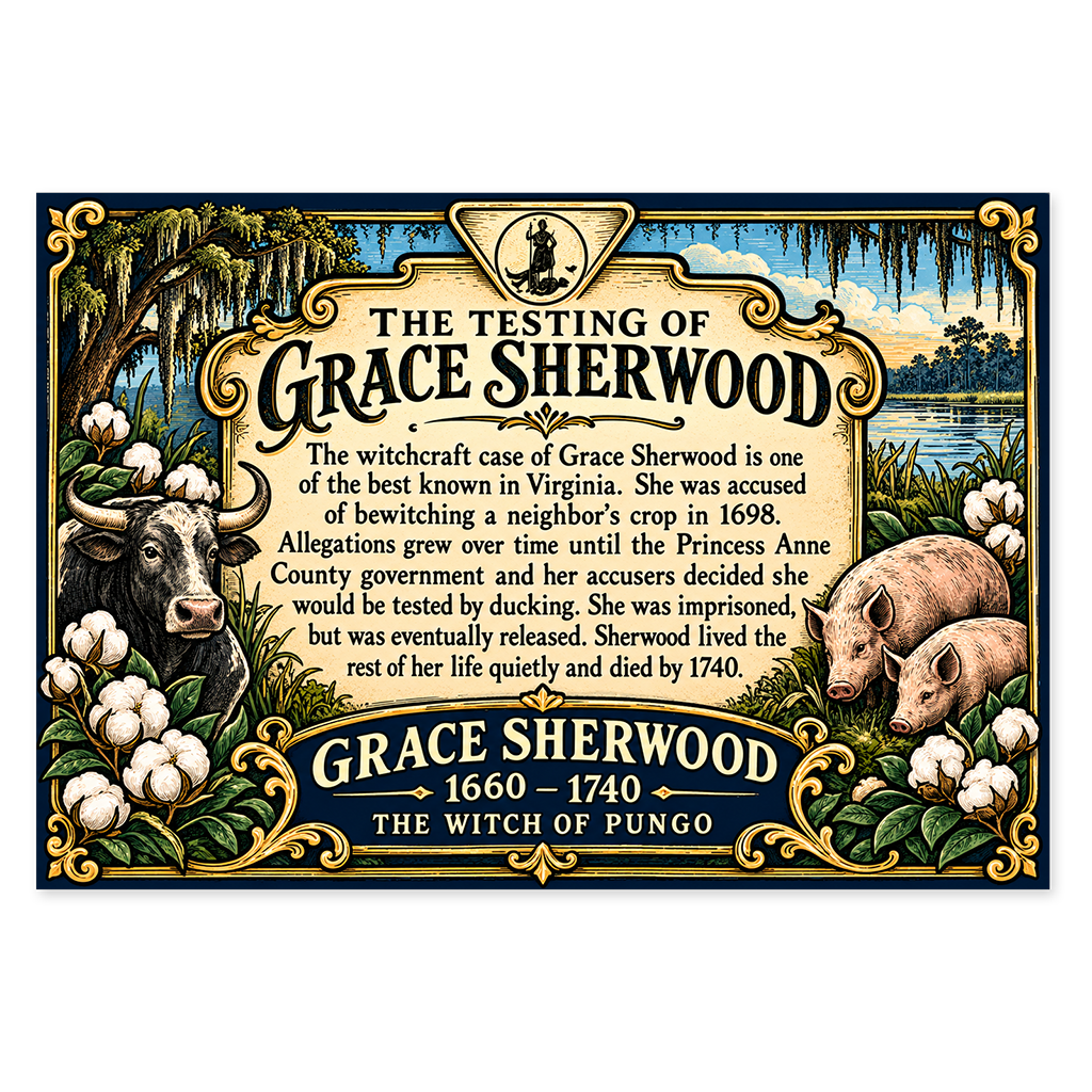 Grace Sherwood "Witch of Pungo" History Magnet