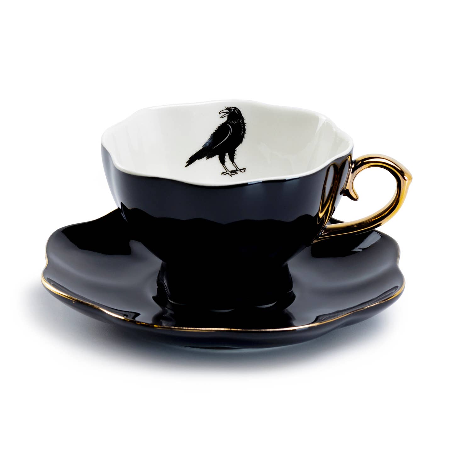 Raven Black Tea Cup & Saucer