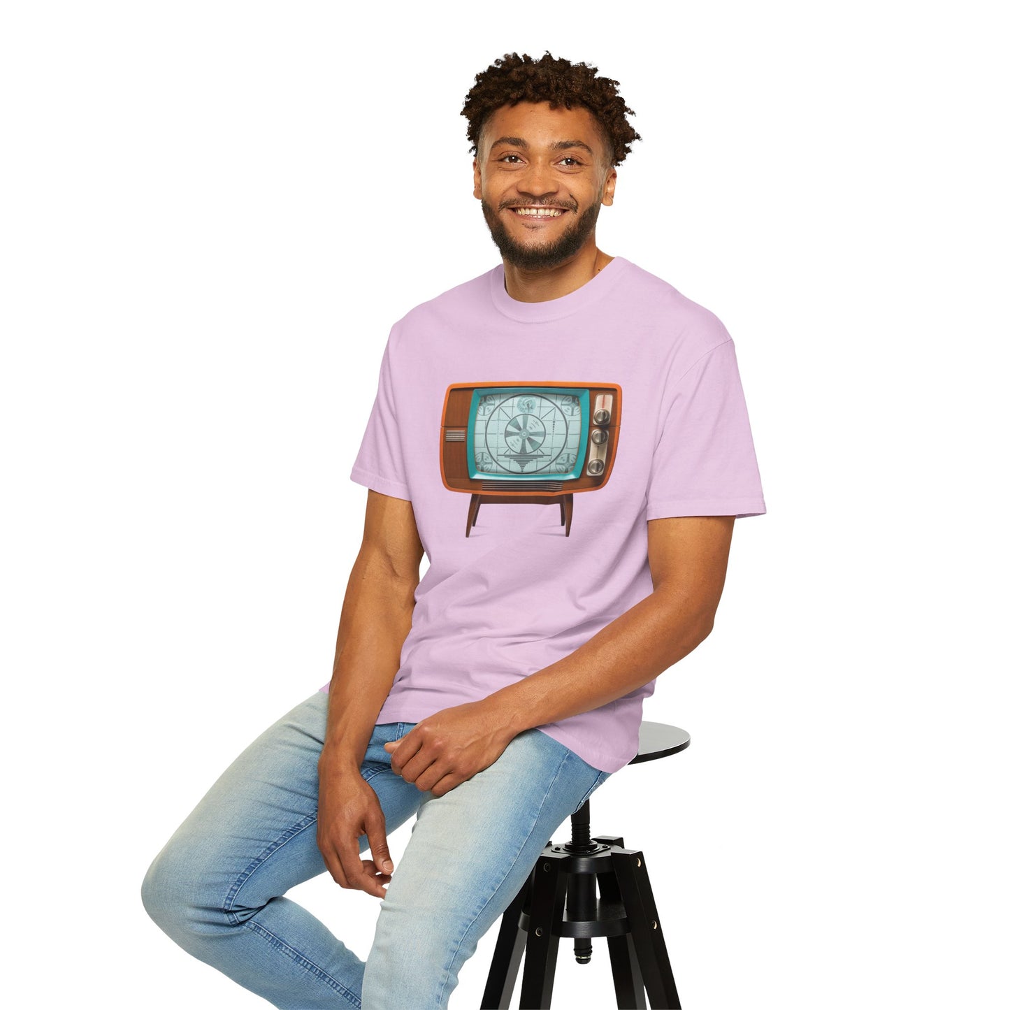 Camiseta Personalizable con Patrón de Prueba de TV Retro