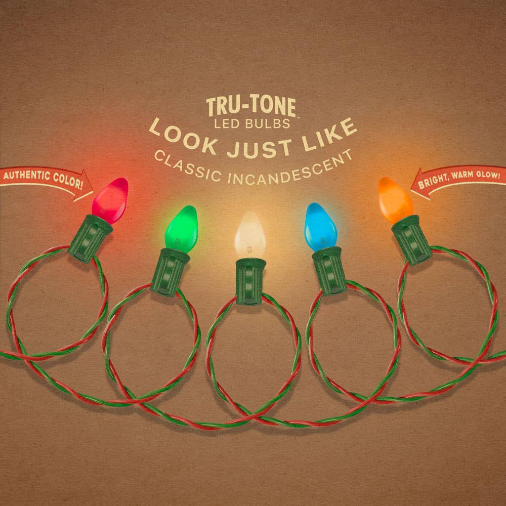 Vintage Style LED Christmas Lights - C7 10-Light Set