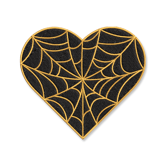 Cobweb Heart Embroidered Patch