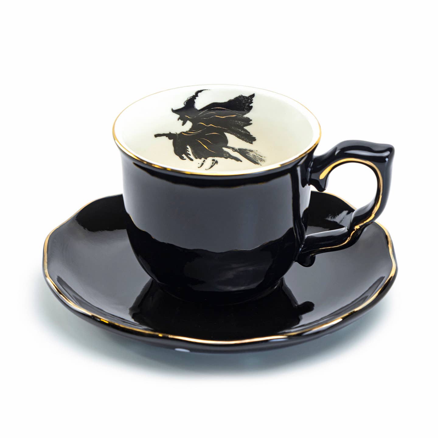 Flying Witch Black Tea Cup & Saucer