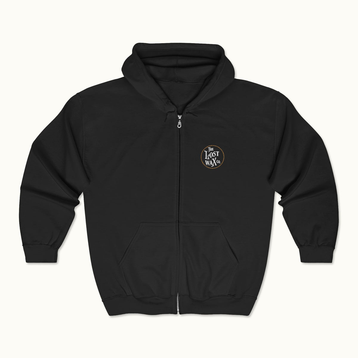 The Lost Wax Co. Embroidered Full‑Zip Hoodie