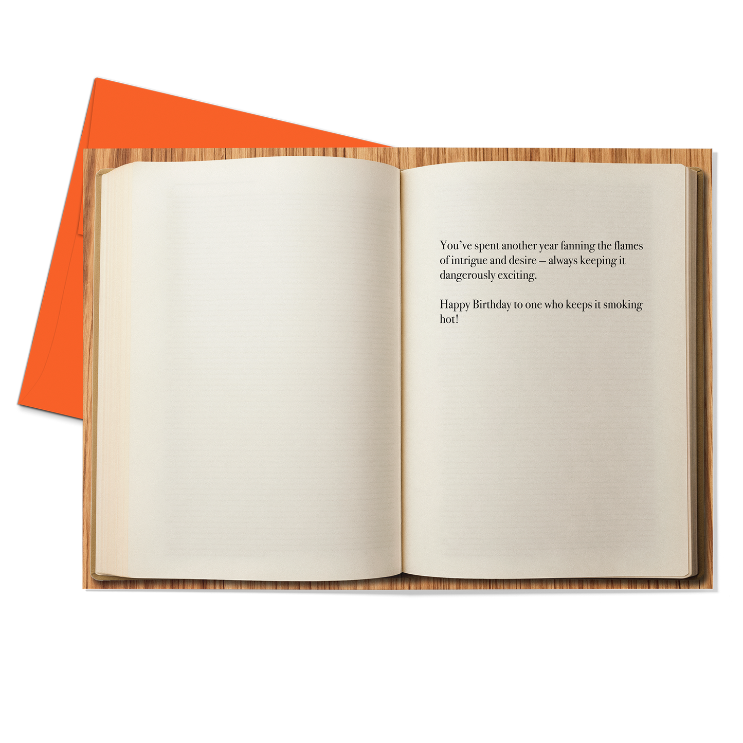 HIdden Flames Greeting Card (Birthday Greeting inside) with Orange Envelope - Studio Ten Design