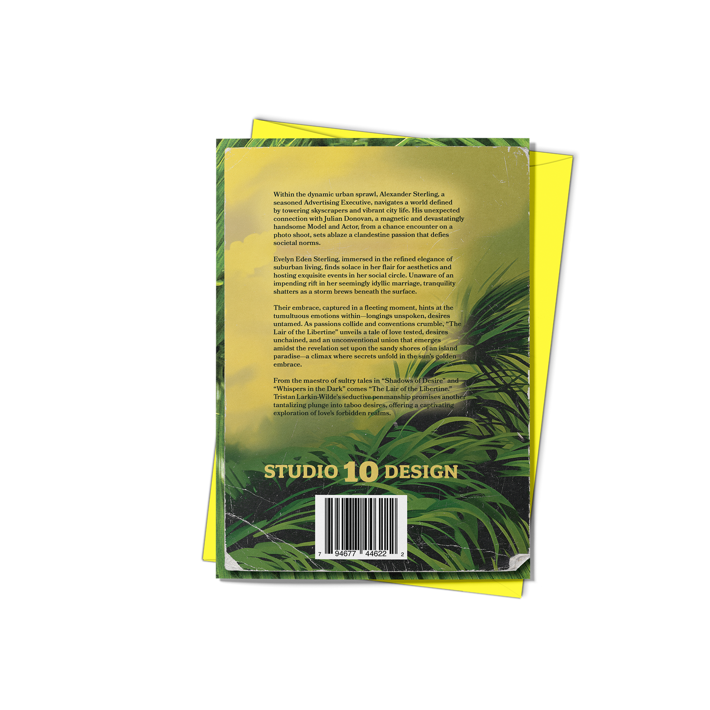 The Lair of the Libertine Greeting Card (Back) with Lemon Yellow Envelope - Studio Ten Design