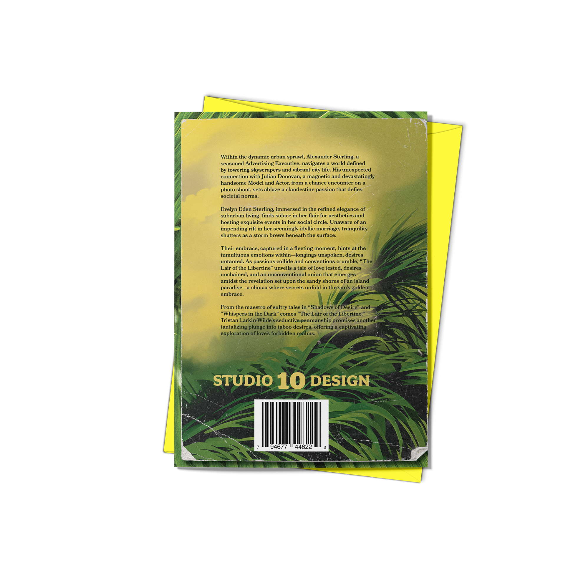 The Lair of the Libertine Greeting Card (Back) with Lemon Yellow Envelope - Studio Ten Design