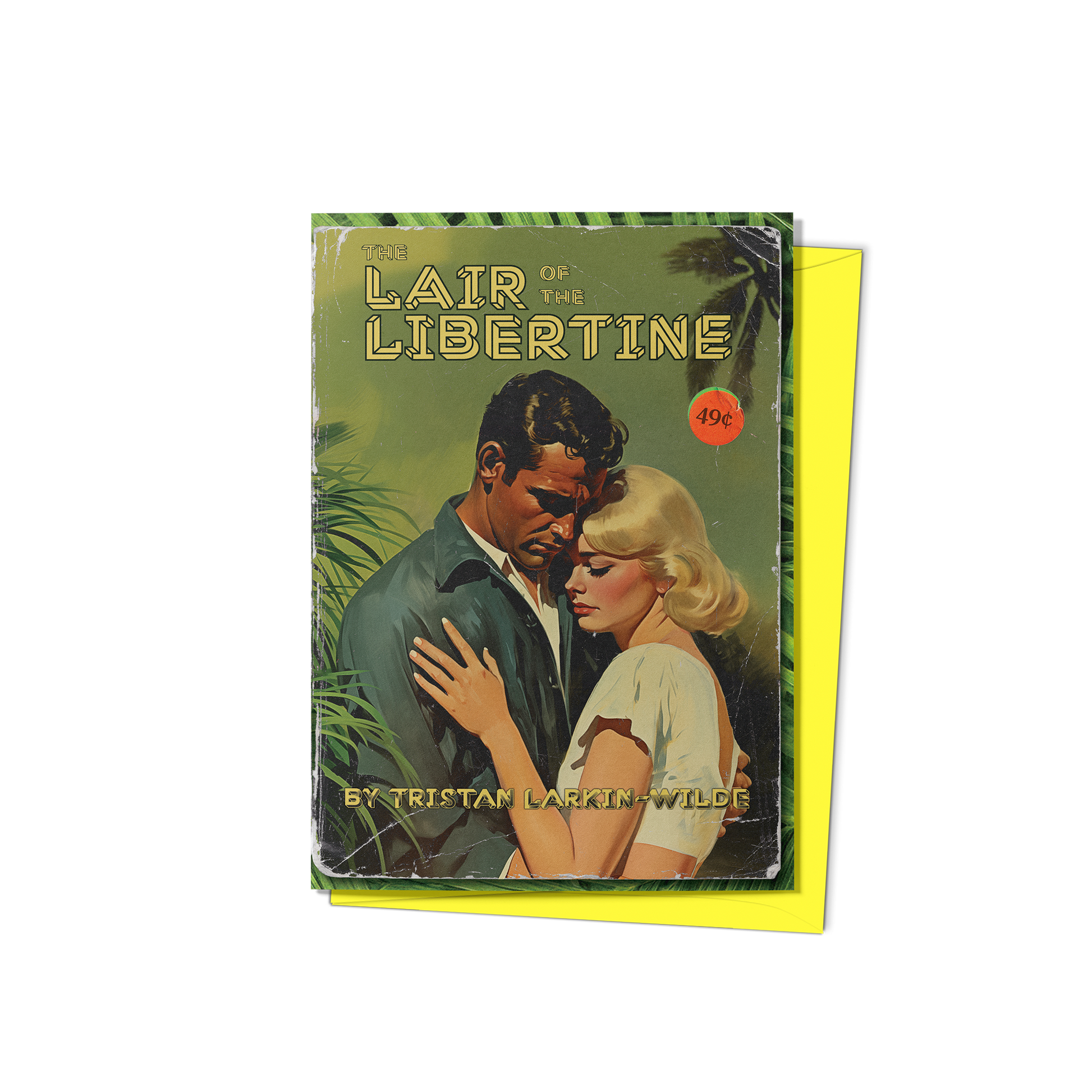 The Lair of the Libertine Greeting Card (Front) with Lemon Yellow Envelope - Studio Ten Design