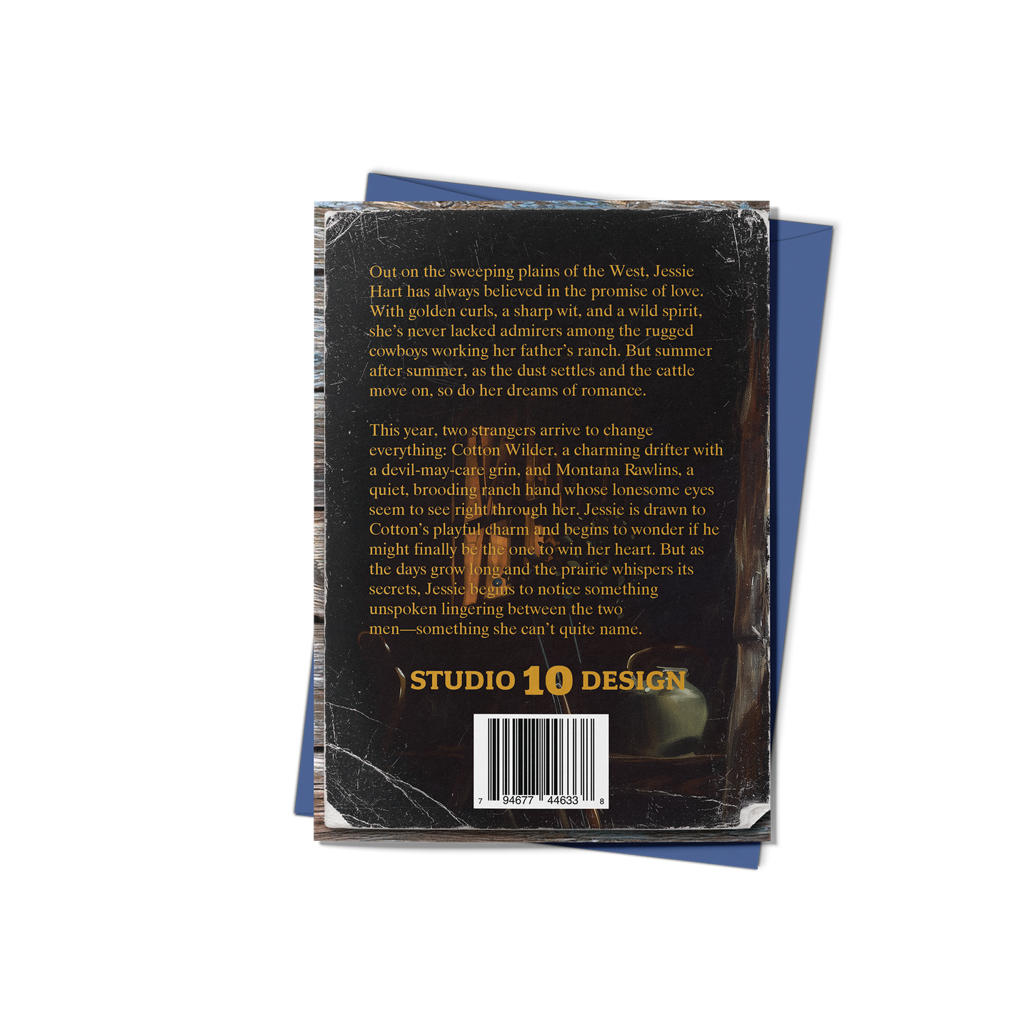 The Lonesome Lariat Ranch Greeting Card (Back) with Blue envelope - Studio Ten Design