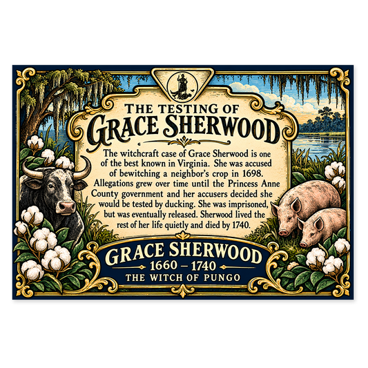 Grace Sherwood "Witch of Pungo" History Magnet