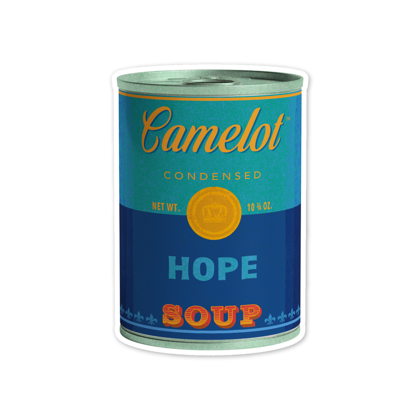Camelot Brand Hope Soup Kiss-Cut Vinyl Sticker (2 x 3 inches) by Studio Ten Design