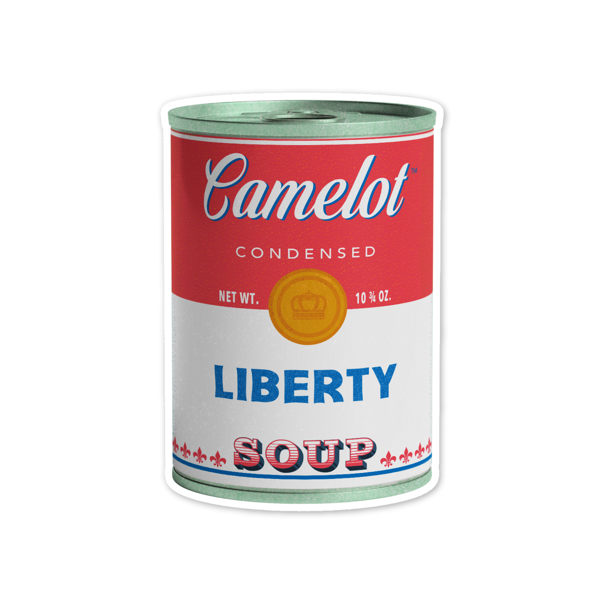 Camelot Brand Liberty Soup Kiss-Cut Vinyl Sticker (2 x 3 inches) by Studio Ten Design