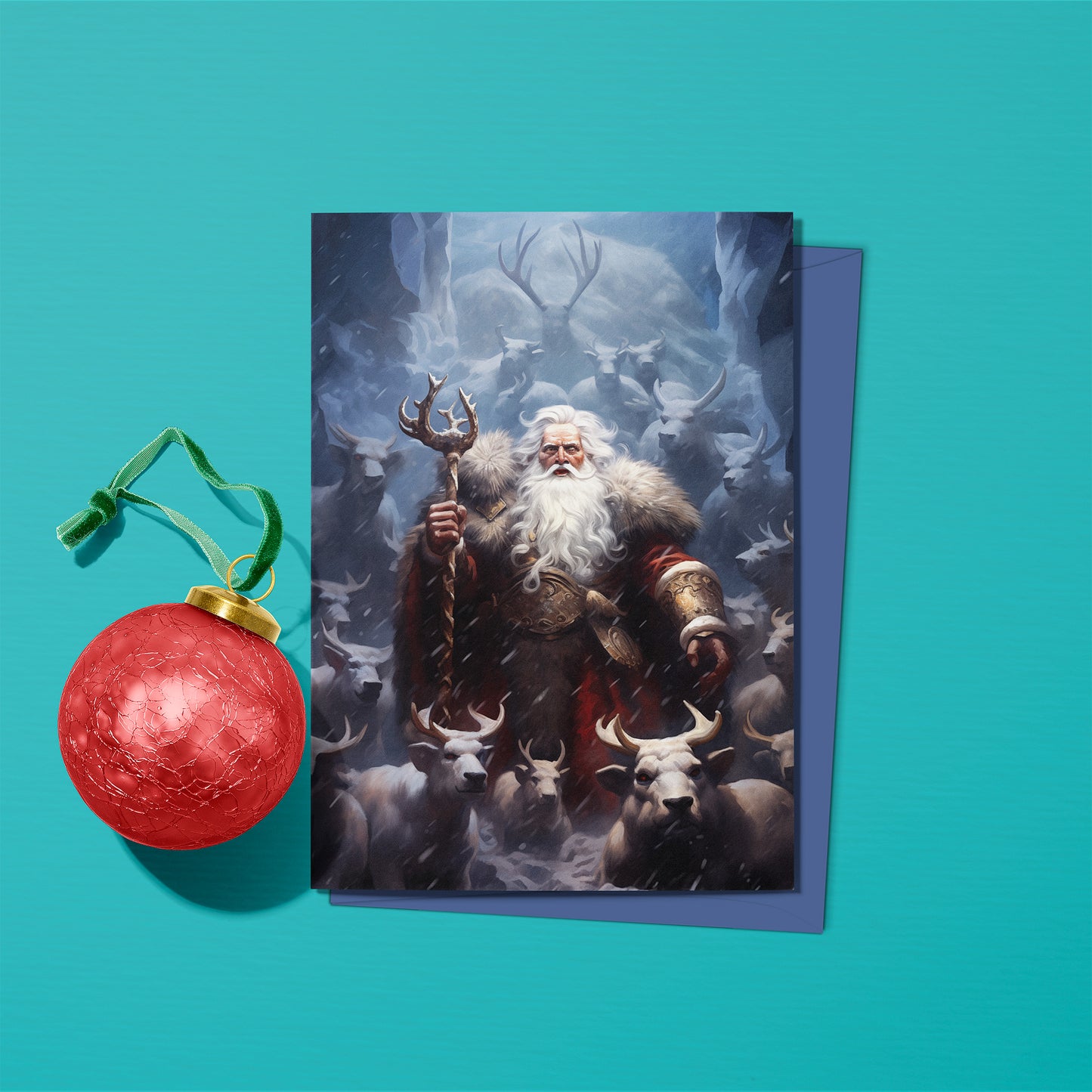 Fantasy Santa: North Lord Christmas Card (Front; Festive) by Studio Ten Design
