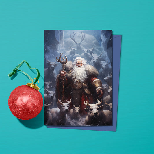 Fantasy Santa: North Lord Christmas Card (Front; Festive) by Studio Ten Design