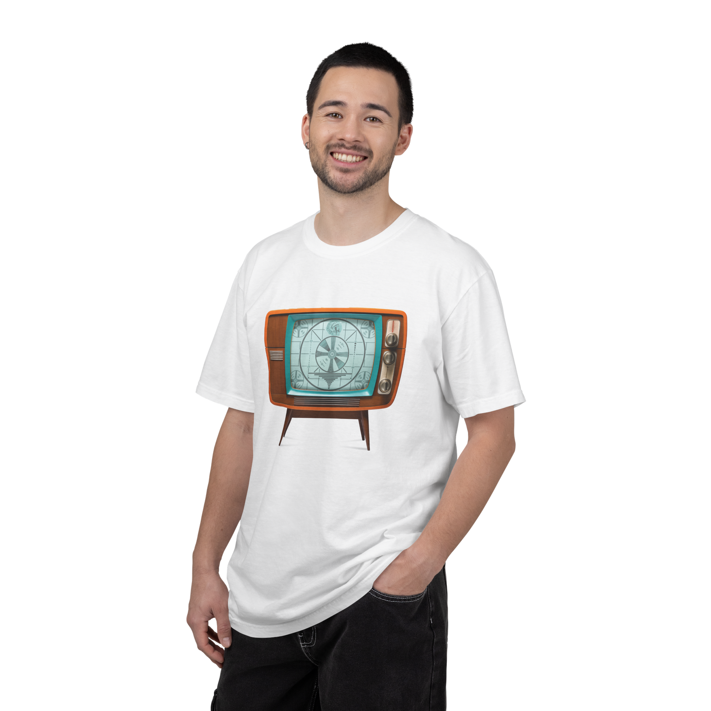 Camiseta Personalizable con Patrón de Prueba de TV Retro