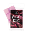 Velvet Rose wax melts packaging with pink ribbon on a white background