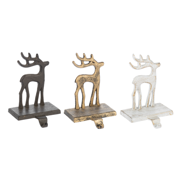 Cast Iron Reindeer Stocking Holder