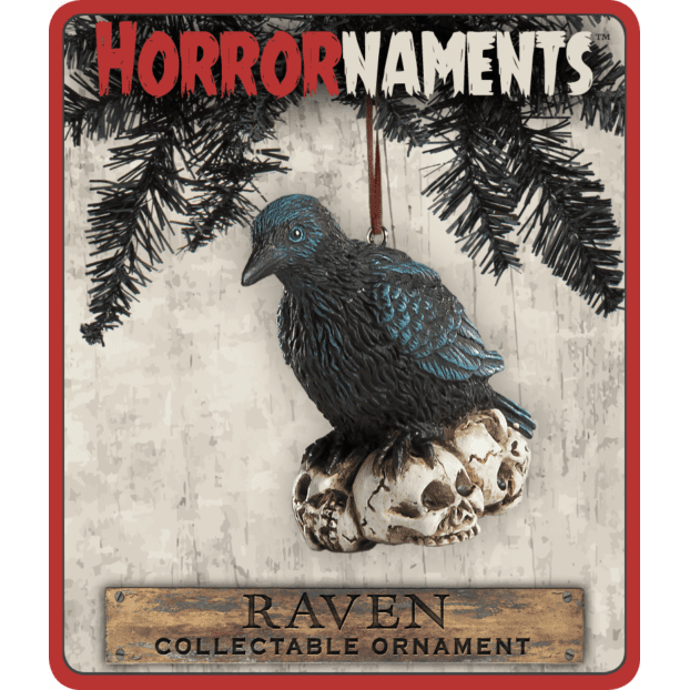 Raven Perched Skulls Tree Ornament