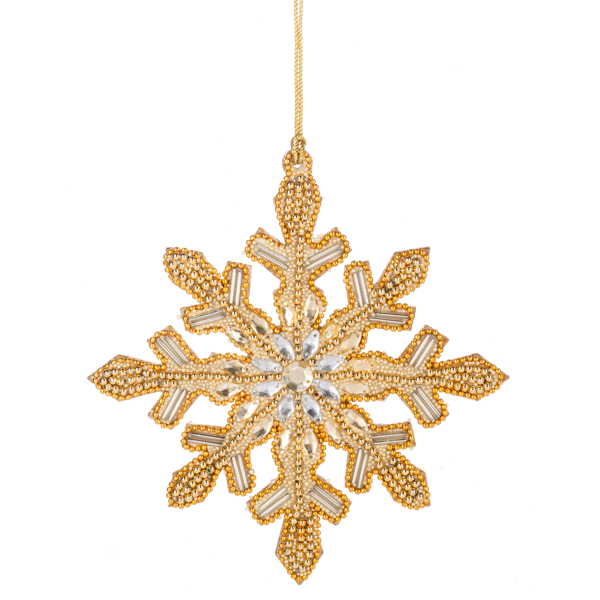 Beaded Gold Snowflake Ornament