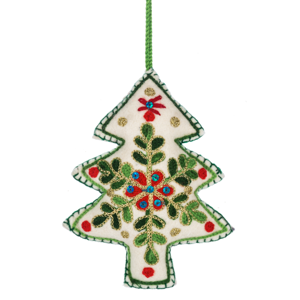 Embroidered Tree Ornament