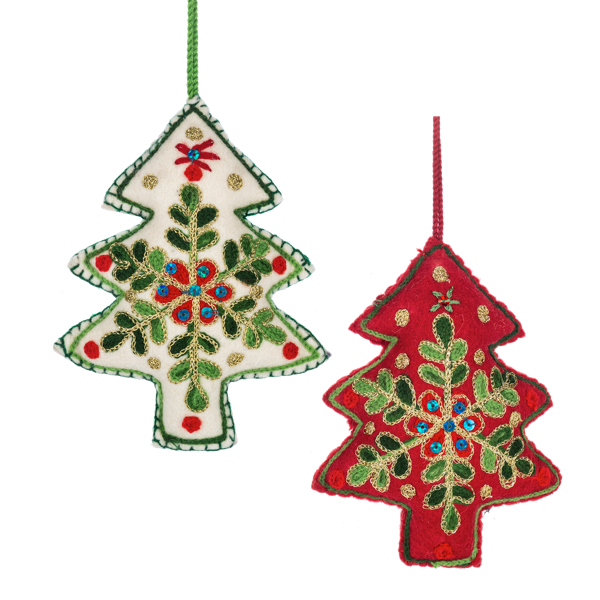 Embroidered Tree Ornament