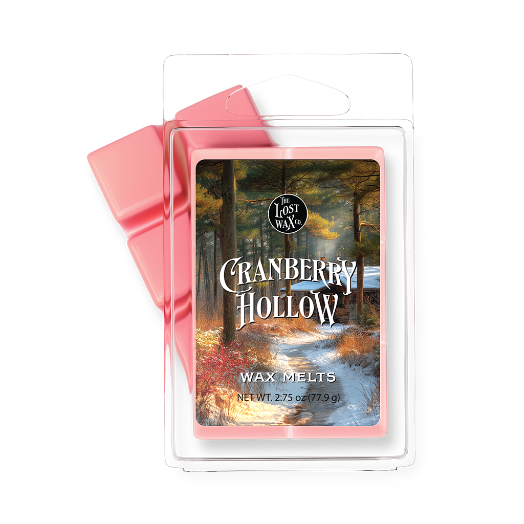 Product packaging with 'Cranberry Hollow' and 'The Lost' text on a scenic design.
