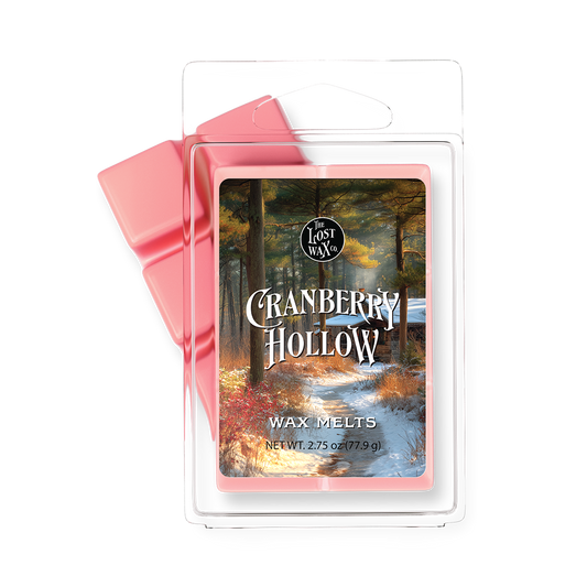 Product packaging with 'Cranberry Hollow' and 'The Lost' text on a scenic design.